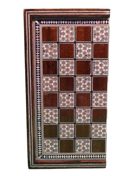Handmade Moroccan Mother of Pearl Backgammon and Chess Board 